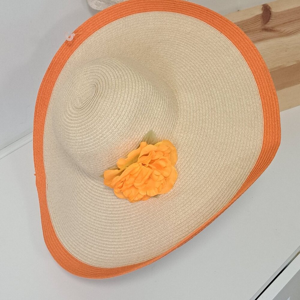 Nine West Straw Beach Hat EUC